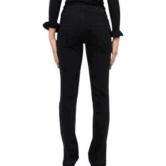 Michael Kors Jeans Womens‎ Size 2 Black Denim Rhinestones Distressed Rocker Glam - Picture 3 of 11